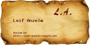 Leif Anzelm névjegykártya